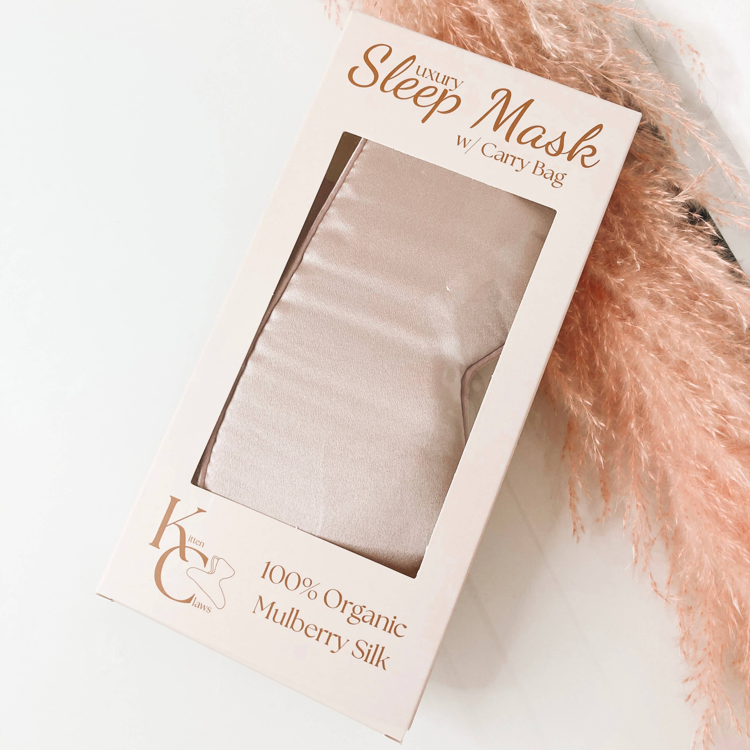 Pinces à cheveux "Chaton" - Masque de nuit en soie - Rose clair-3