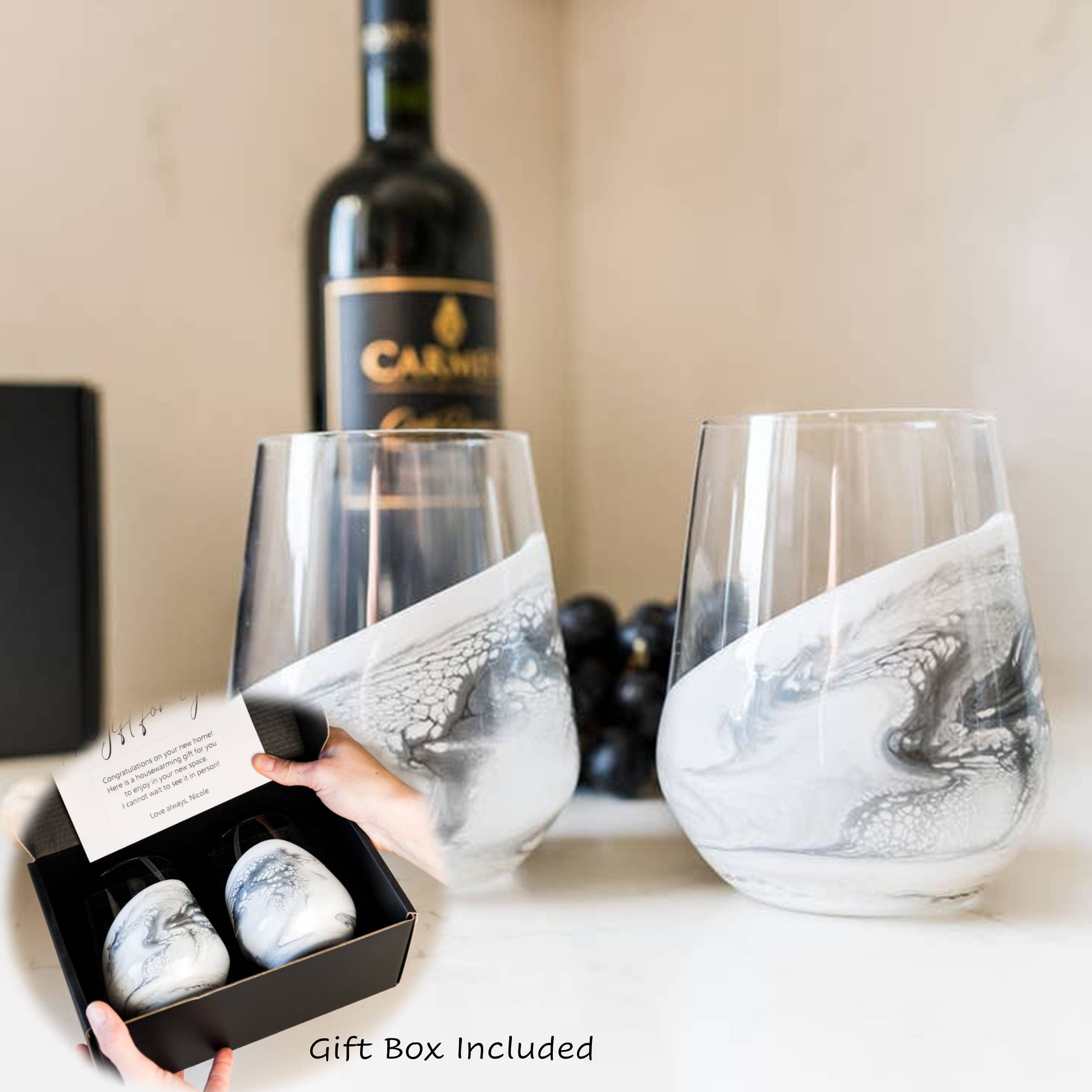 Lynn & Liana Designs - Verres à vin et de réception rehaussés de résine-7