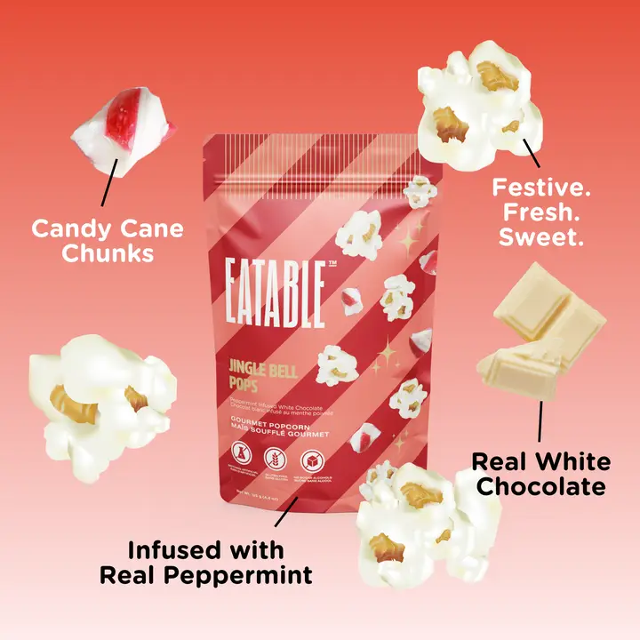 EATABLE - Jingle Bell Pops - White Chocolate Christmas Popcorn-4