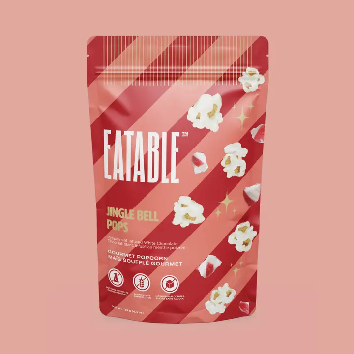 EATABLE - Jingle Bell Pops - White Chocolate Christmas Popcorn-5