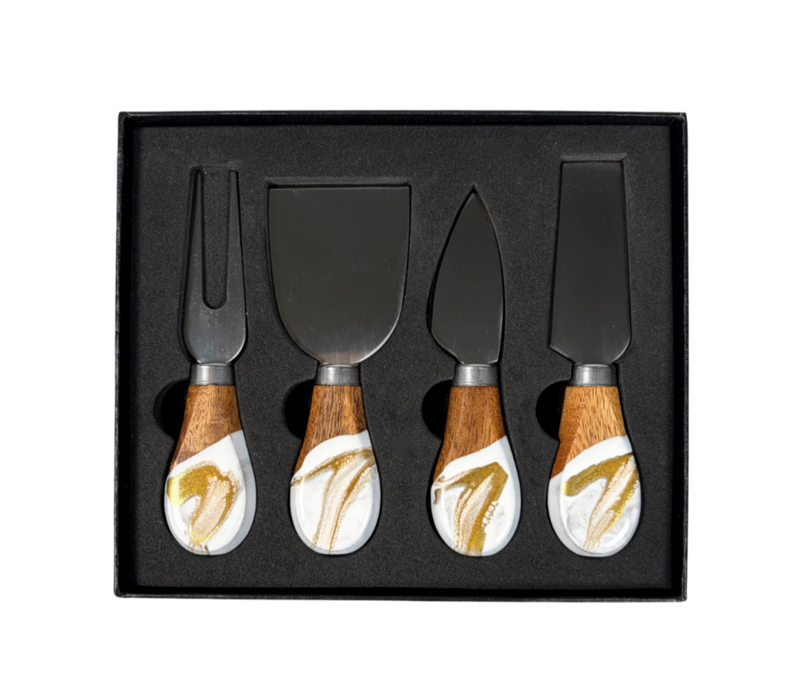 Lynn & Liana Design - Resin Coated Cheese Knife Set - Set of 4