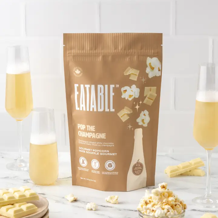 EATABLE - Pop the Champagne - Gourmet White Chocolate Popcorn