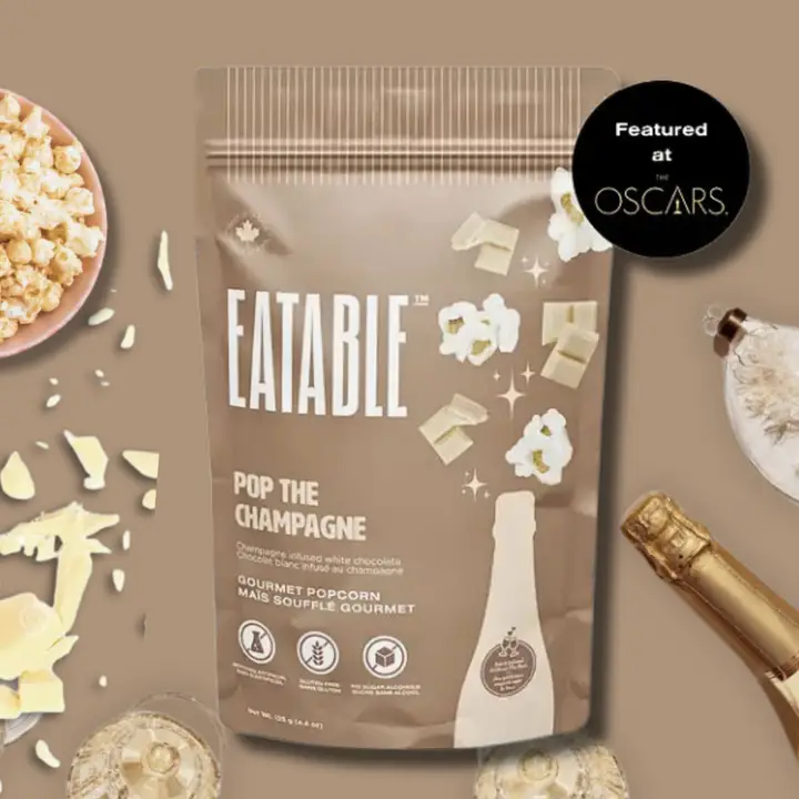EATABLE - Pop the Champagne - Gourmet White Chocolate Popcorn