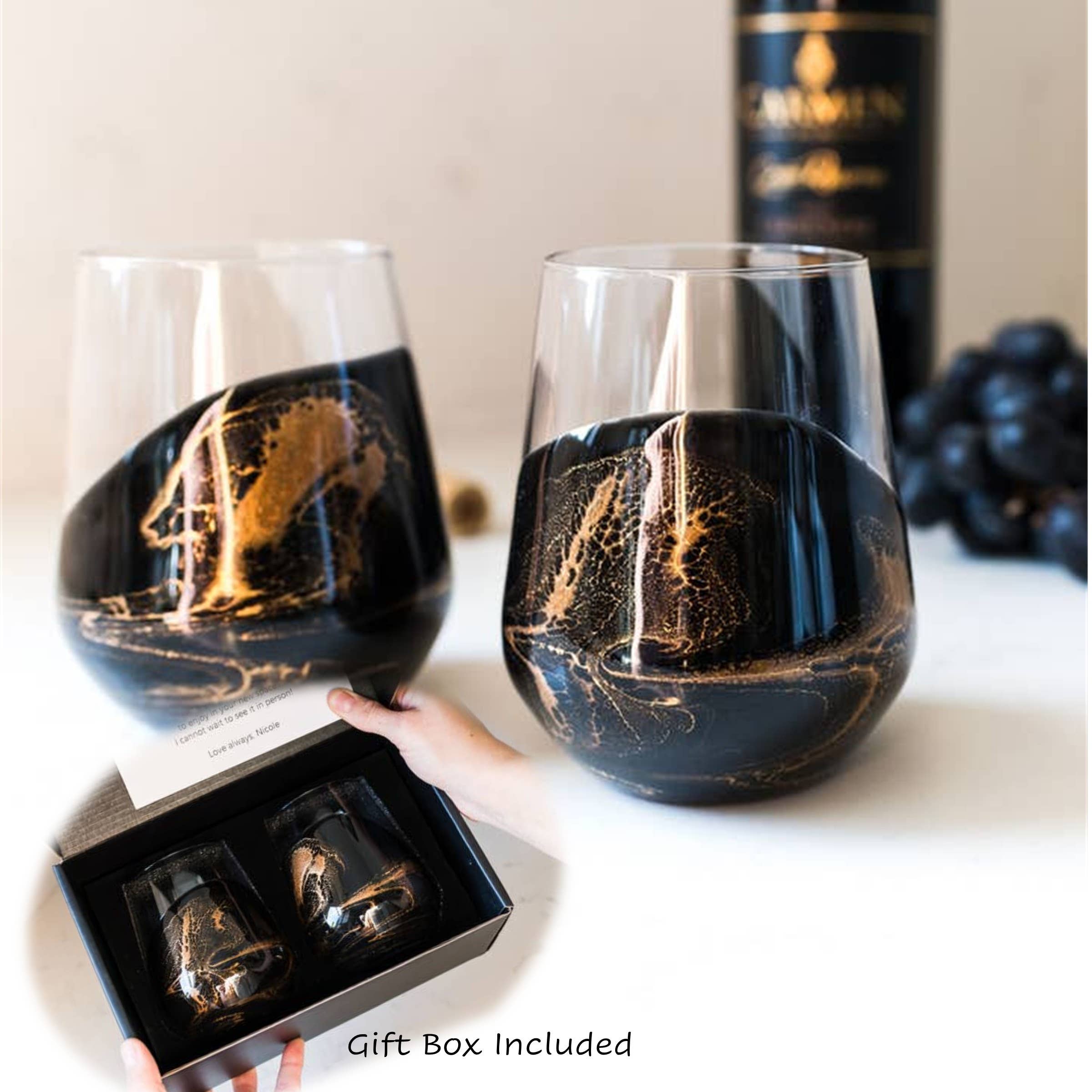 Lynn & Liana Designs - Verres à vin et de réception rehaussés de résine-5