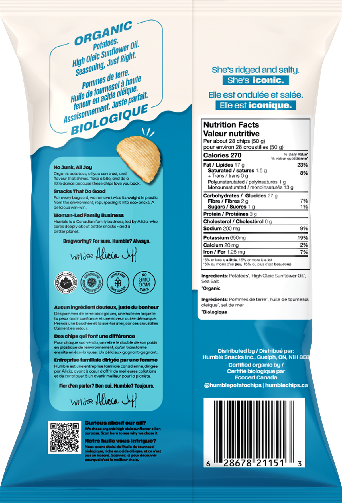 Humble Organic Potato Chips - Rumbles - Sea Salt-2