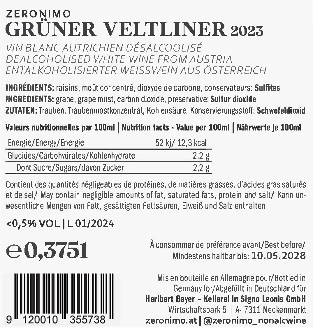 Zeronimo - Grüner Veltliner - 1/2 bouteille-3