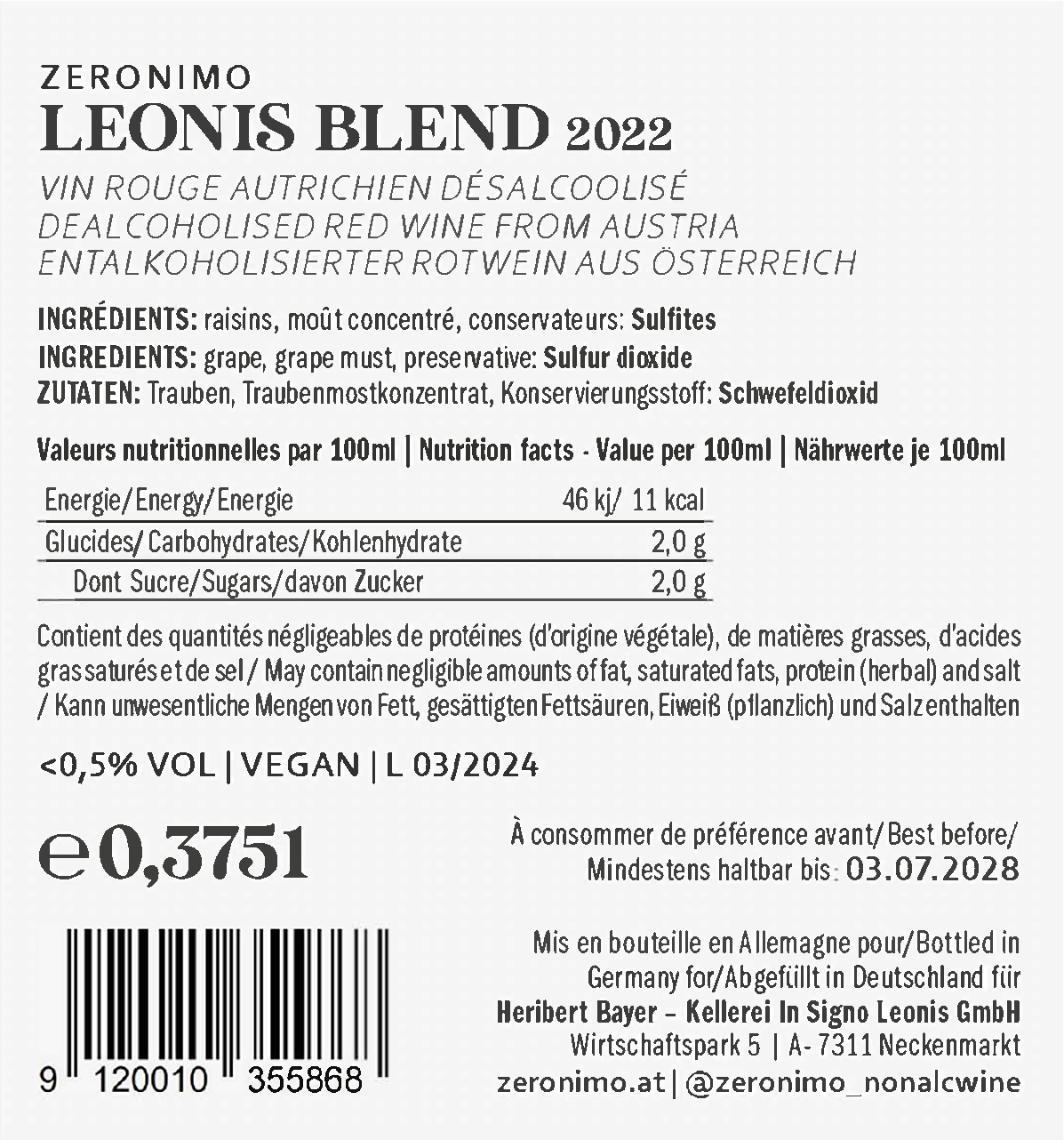 Zeronimo - Leonis Blend - 1/2 bouteille-3