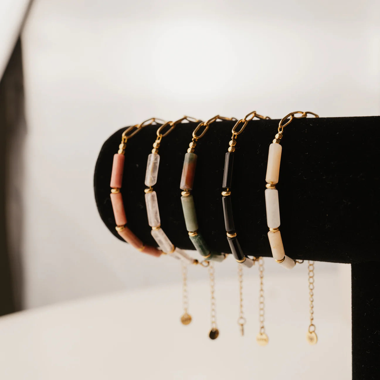 I Am Love Project  - Stainless Steel Link & Gemstone Bracelet