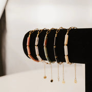 Projet I Am Love - Bracelet maillons en acier inoxydable et pierres précieuses