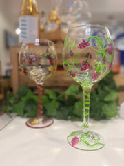 Pair of Hand Painted Wine Glasses by The Bridge Idea