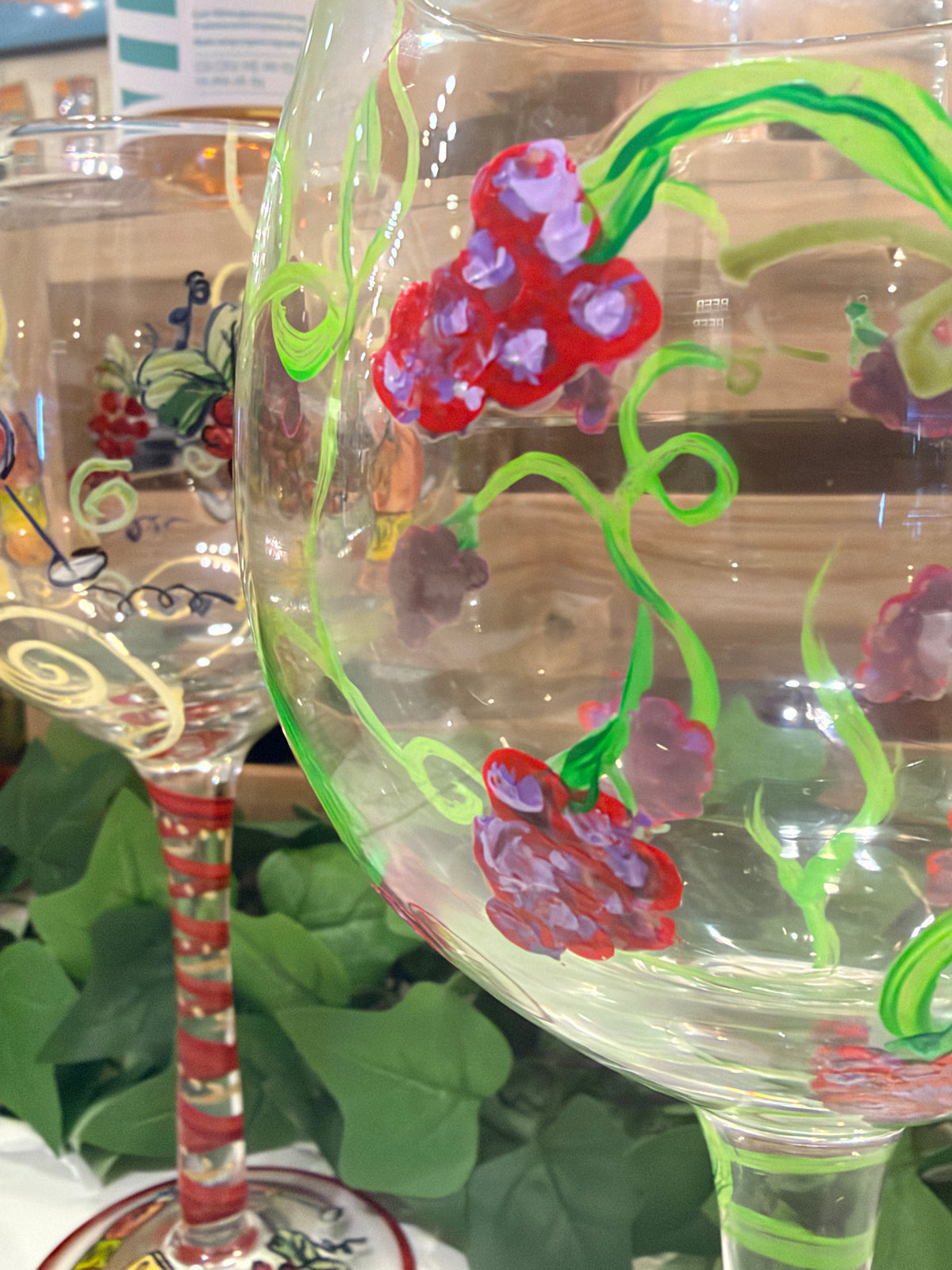 Pair of Hand Painted Wine Glasses by The Bridge Idea-3