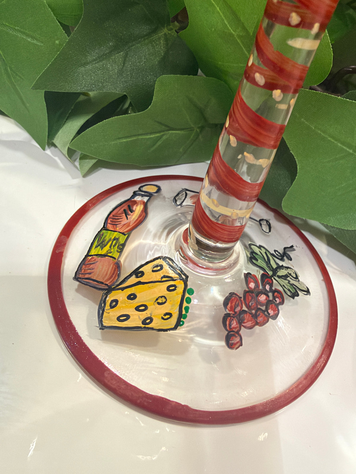 Pair of Hand Painted Wine Glasses by The Bridge Idea-2