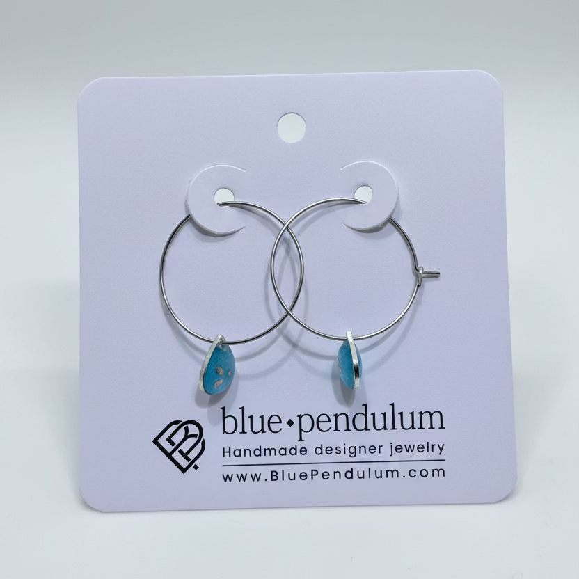 Blue Pendulum - Boucles d'oreilles-11