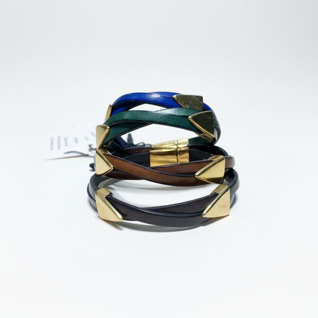 Orange and Prairie - Leather Bracelet-1