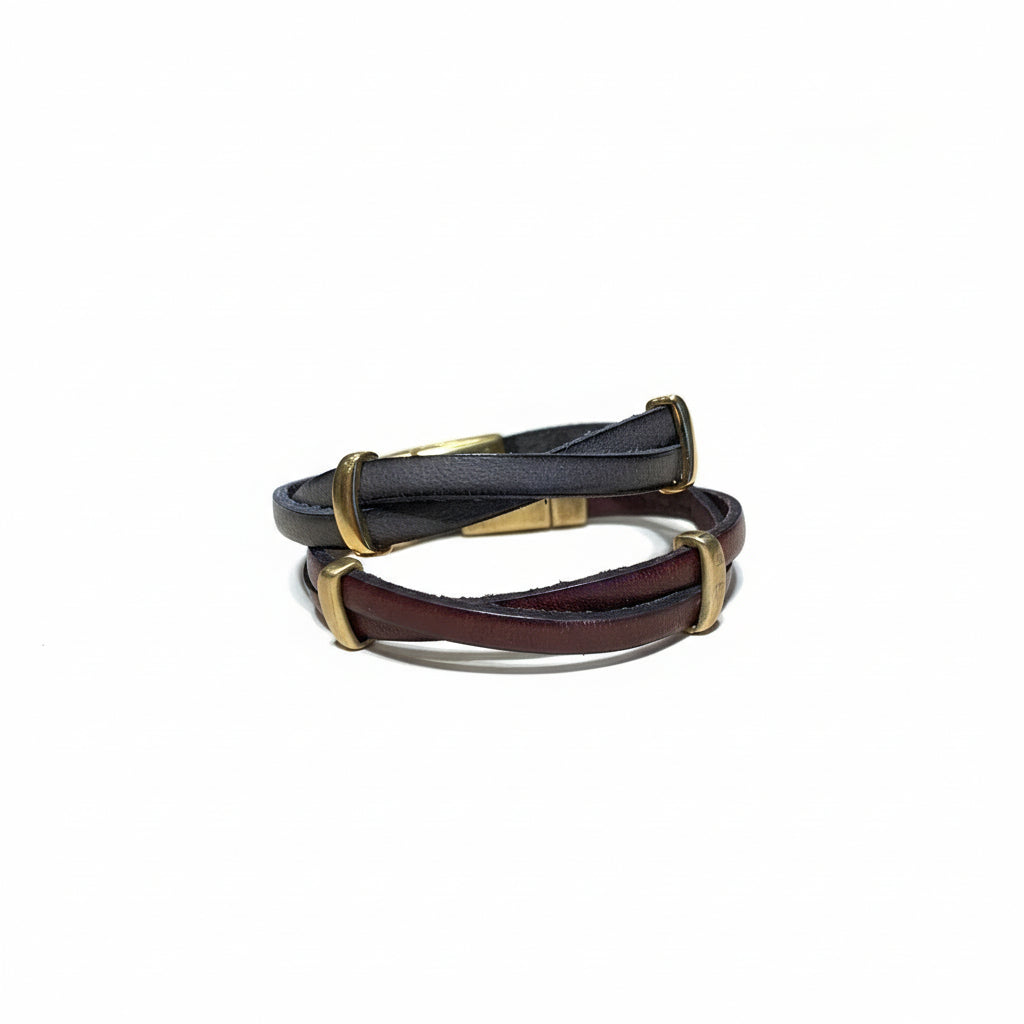 Orange and Prairie - Leather Bracelet-2