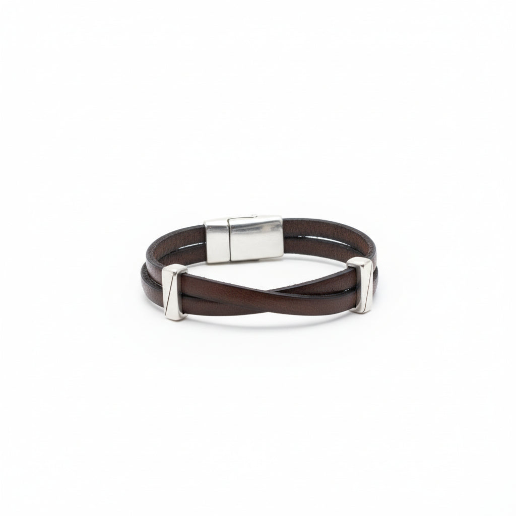 Orange and Prairie - Leather Bracelet-3