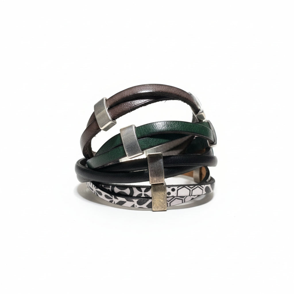 Orange and Prairie - Leather Bracelet-5