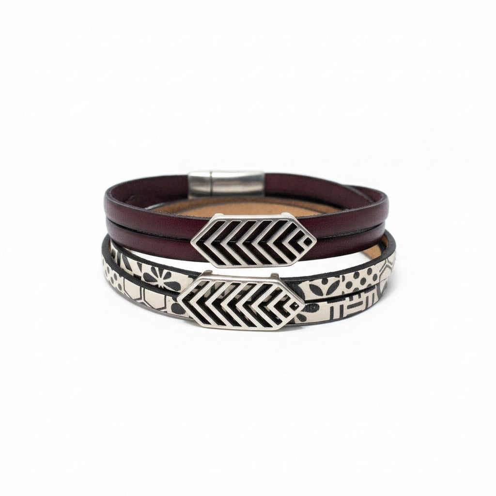 Orange and Prairie - Leather Bracelet-9