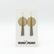 Boucles d'oreilles pendantes en cuir Orange et Prairie