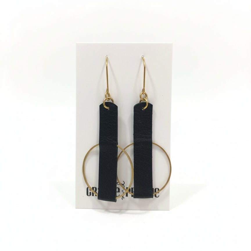 Boucles d'oreilles pendantes en cuir Orange et Prairie-11