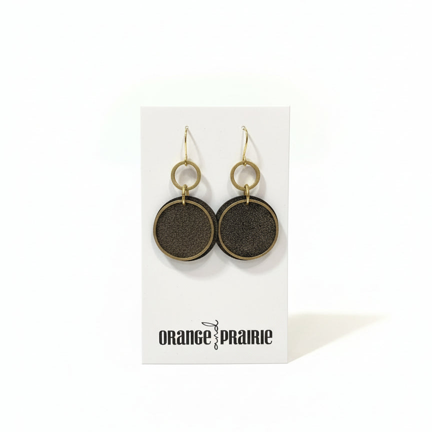 Boucles d'oreilles pendantes en cuir Orange et Prairie-7