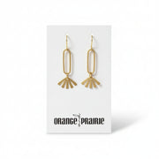 Orange et Prairie - Boucles d'oreilles pendantes en métal