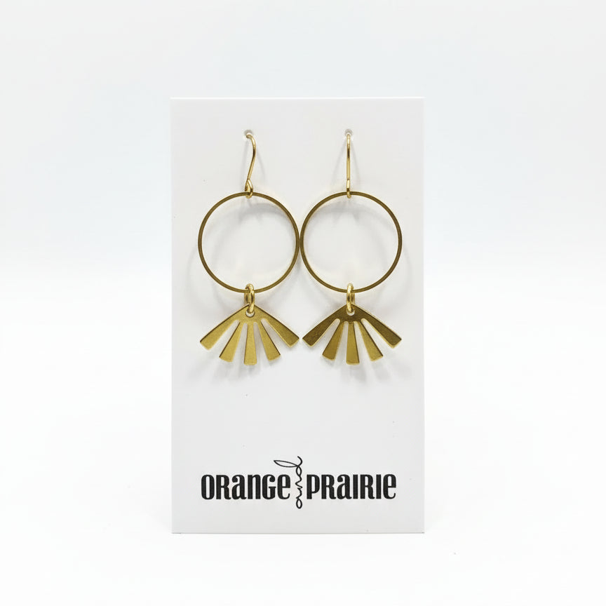 Orange et Prairie - Boucles d'oreilles pendantes en métal-7