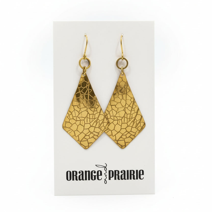 Orange et Prairie - Boucles d'oreilles pendantes en métal-6
