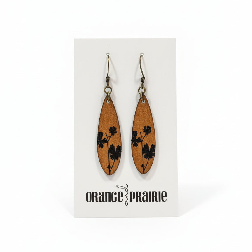 Boucles d'oreilles pendantes en cuir Orange et Prairie-15