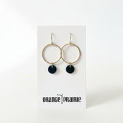 Orange et Prairie - Boucles d'oreilles en résine acrylique