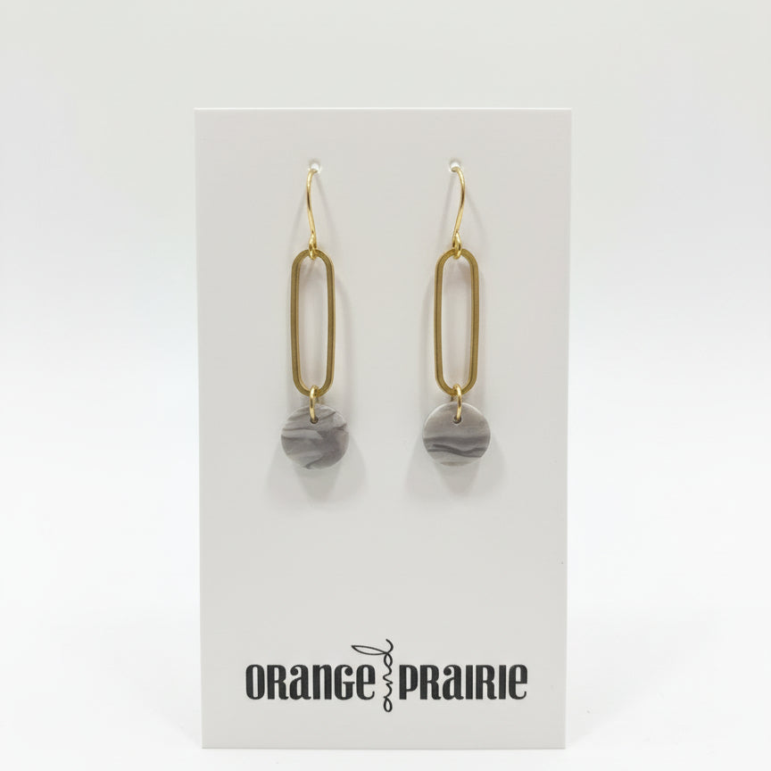 Orange et Prairie - Boucles d'oreilles en résine acrylique-3