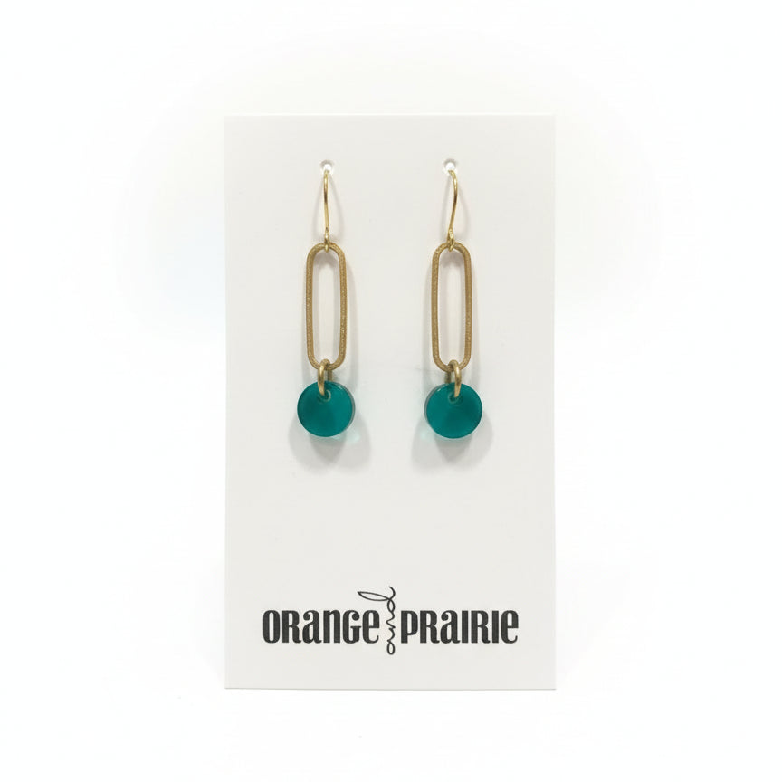 Orange et Prairie - Boucles d'oreilles en résine acrylique-5