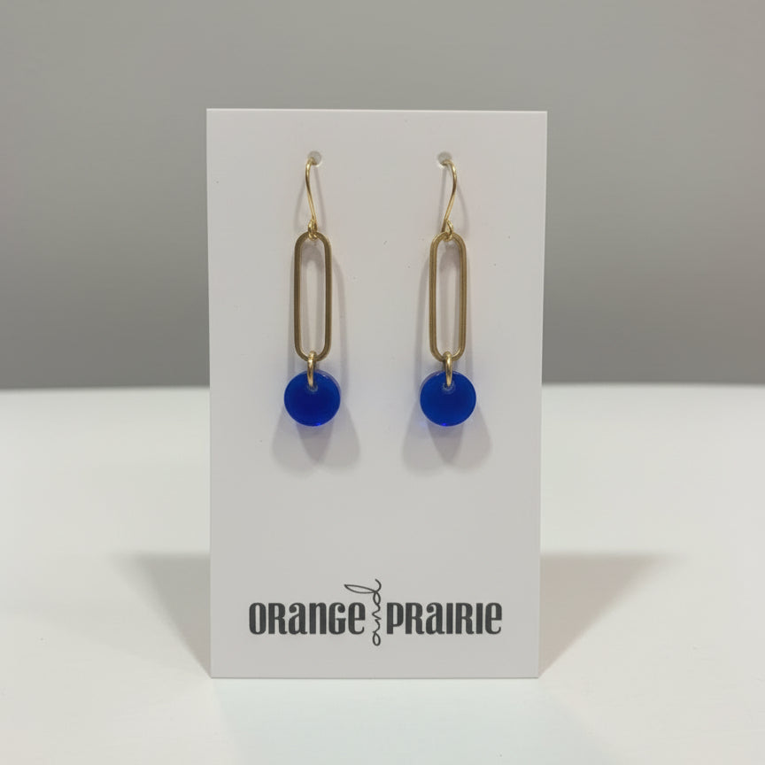 Orange et Prairie - Boucles d'oreilles en résine acrylique-6