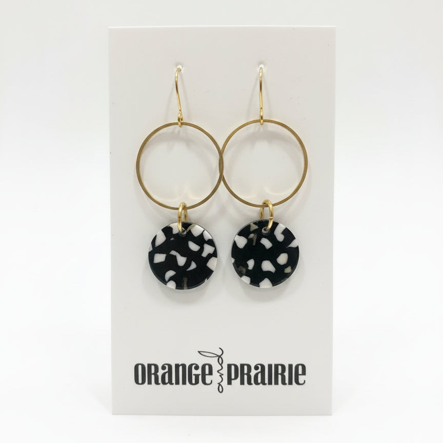 Orange et Prairie - Boucles d'oreilles en résine acrylique-9