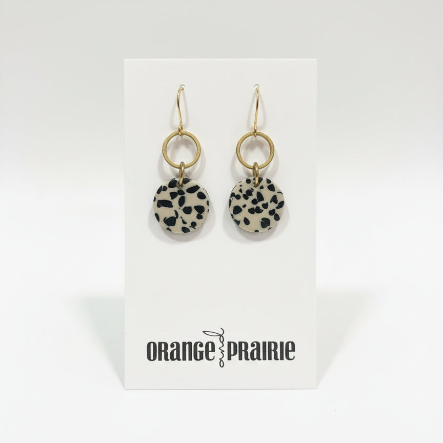 Orange et Prairie - Boucles d'oreilles en résine acrylique-10