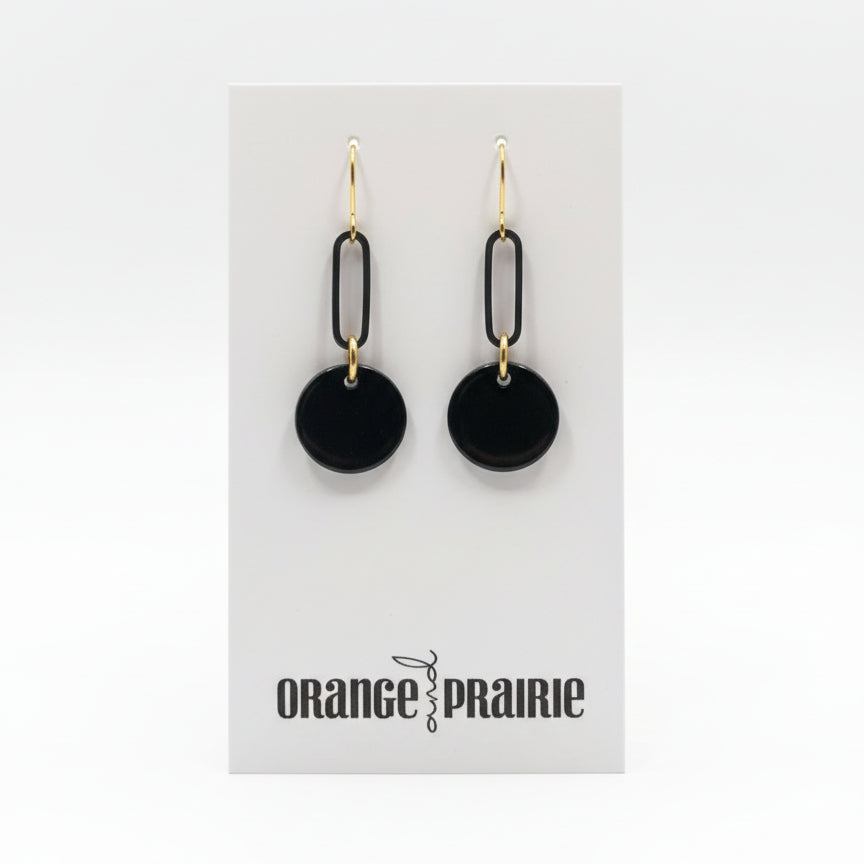 Orange et Prairie - Boucles d'oreilles en résine acrylique-13