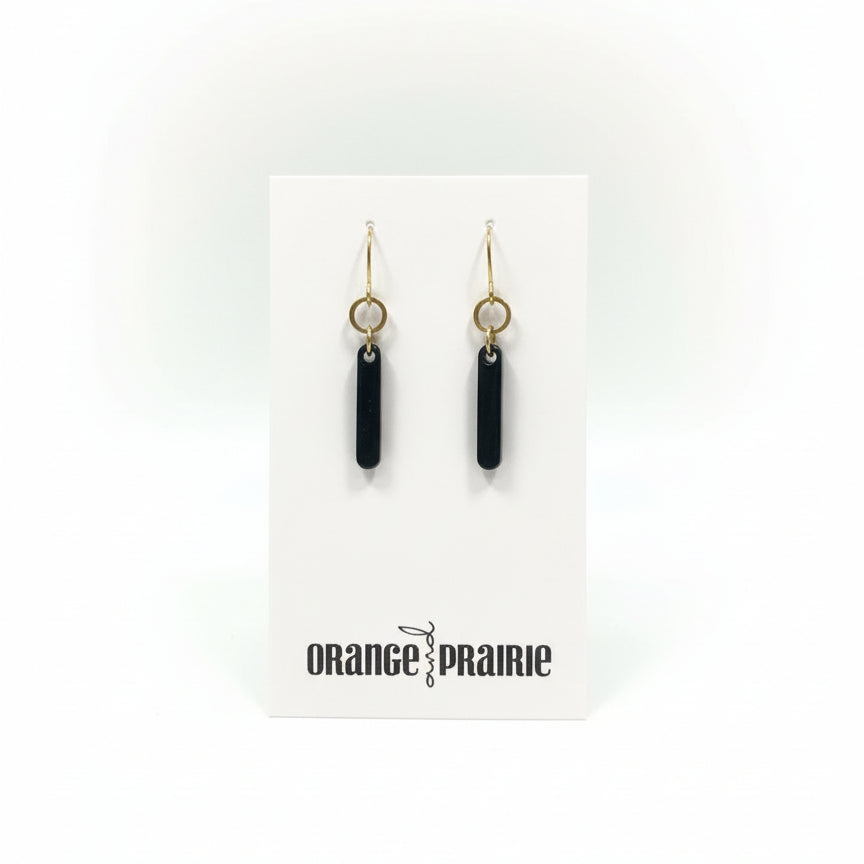 Orange et Prairie - Boucles d'oreilles en résine acrylique-14