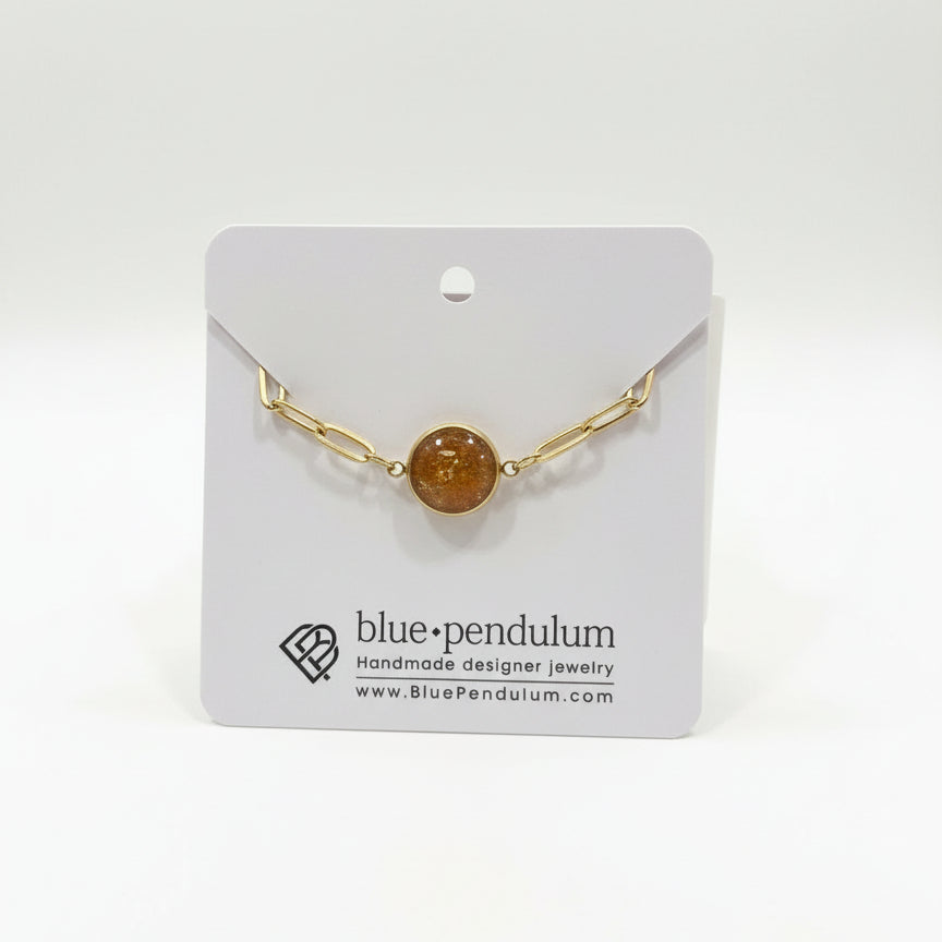 Blue Pendulum - Paper Clip Bracelet
