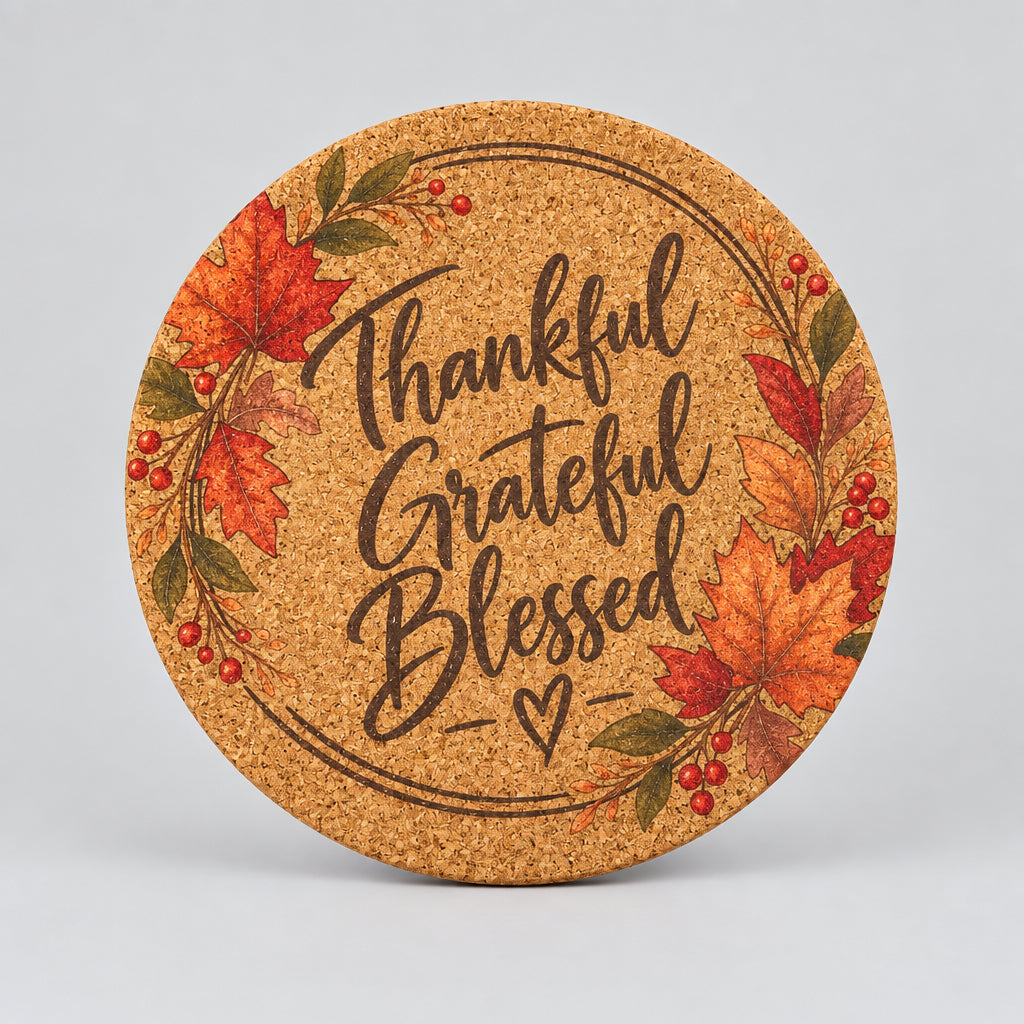 J.A.B Leatherworks - Fall Cork Trivets-1