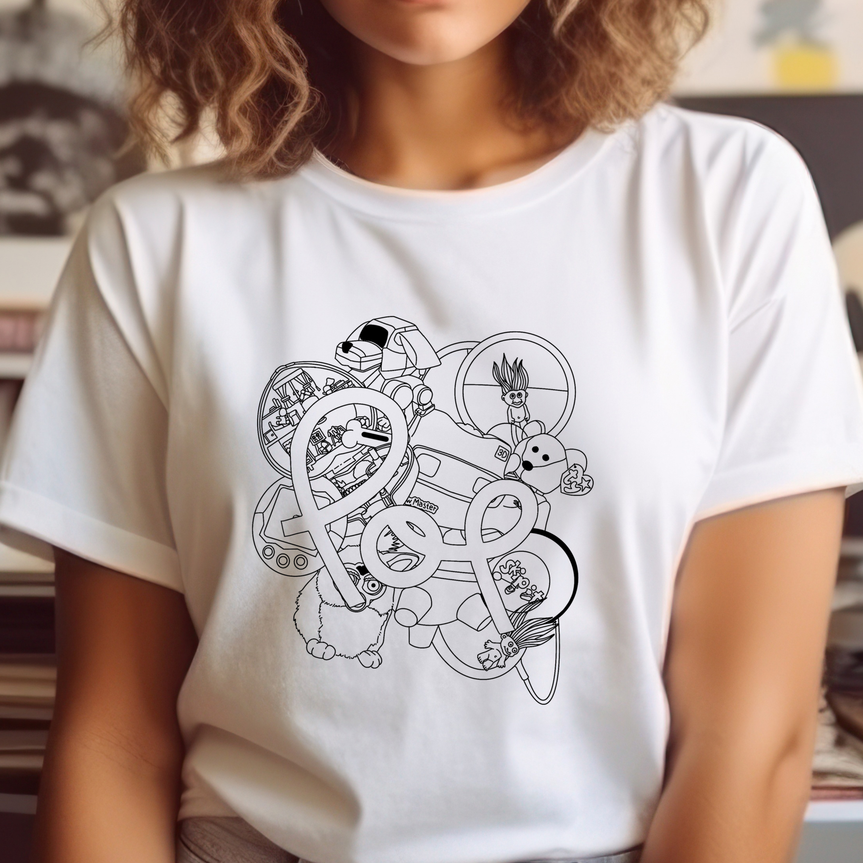 POP CoLab - Retro Toys Outline Tee