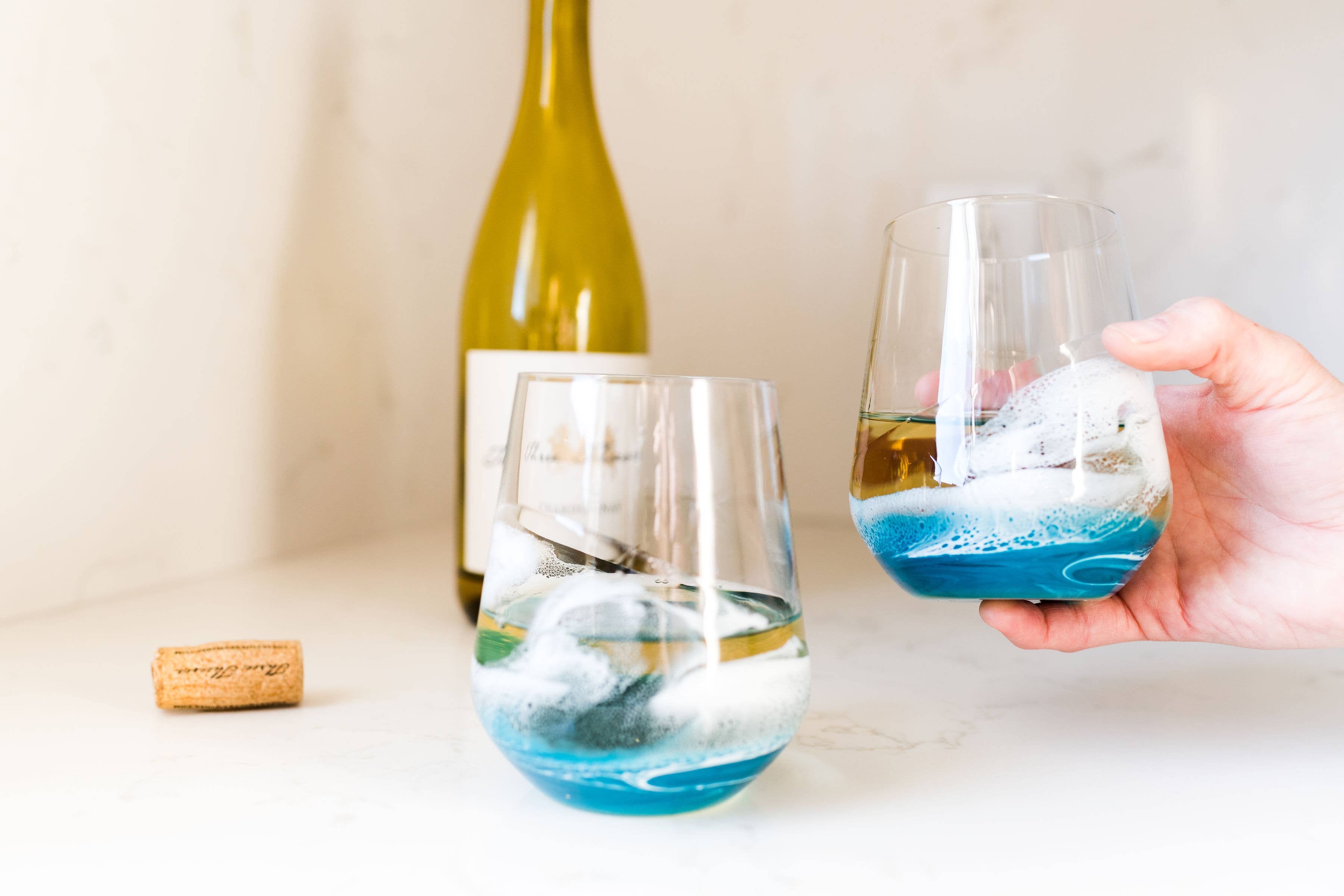 Lynn & Liana Designs - Verres à vin et de réception rehaussés de résine-20
