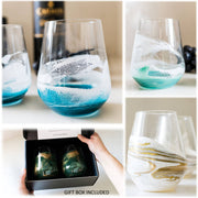 Lynn & Liana Designs - Verres à vin et de réception rehaussés de résine