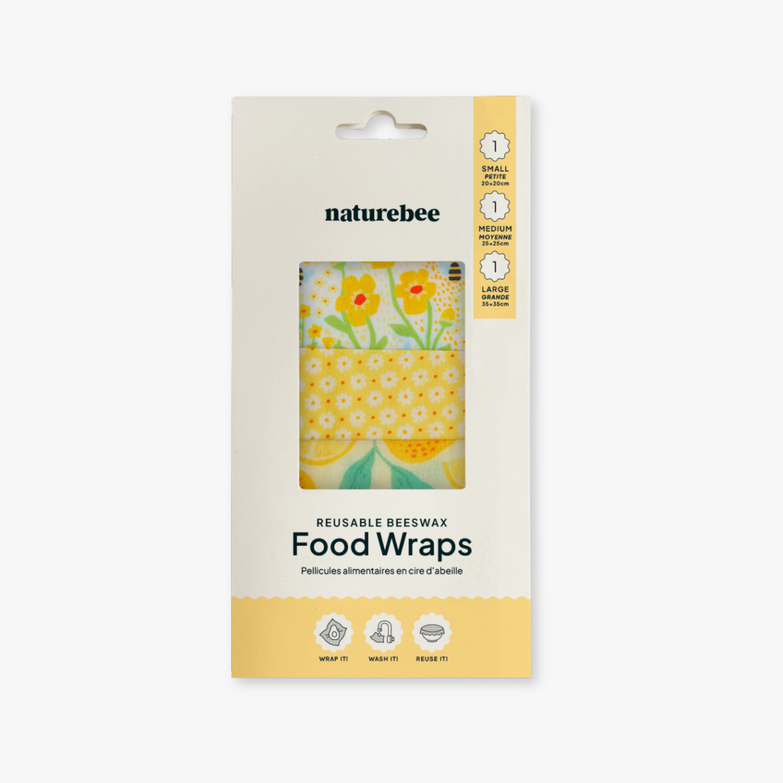Nature Bee - Beeswax Wrap Variety Set ~ Yellow