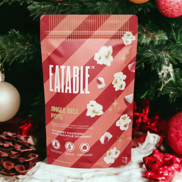 EATABLE - Jingle Bell Pops - White Chocolate Christmas Popcorn-3