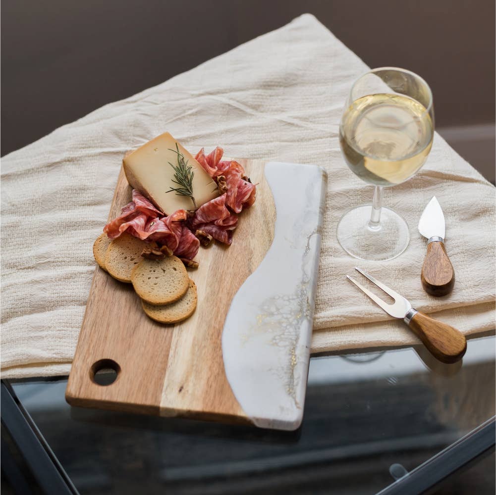 Lynn & Liana Designs - Petite planche à fromage/charcuterie en bois et résine-5