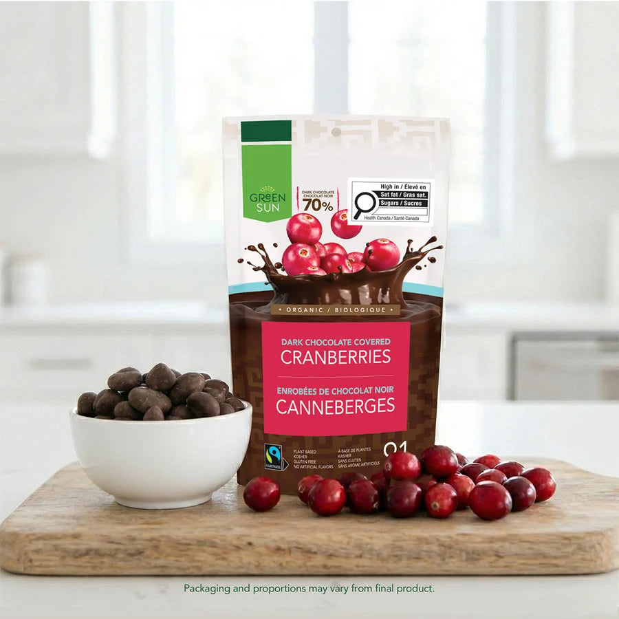 Green Sun - Organic Dark Chocolate Covered Cranberries