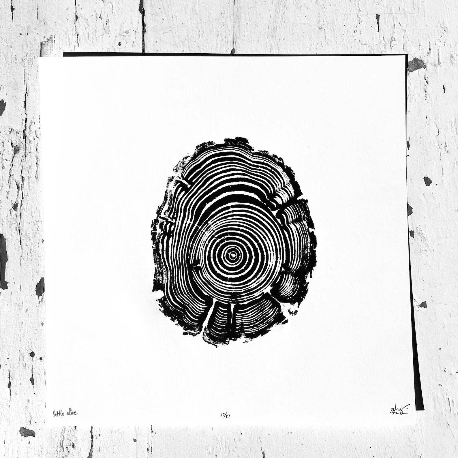 Nice Art People - Handprinted Tree Ring Prints (9 x 9)-5