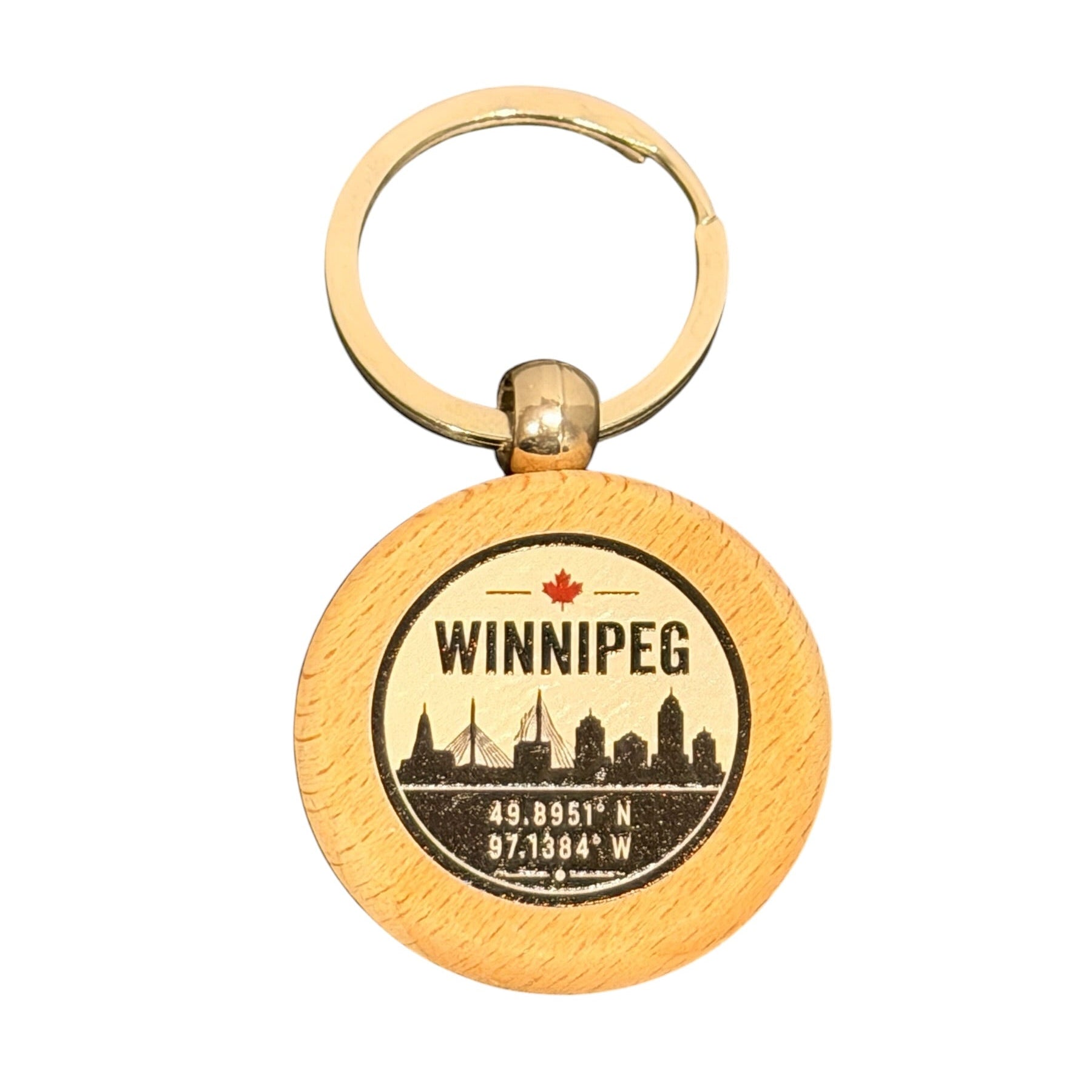 J.A.B. Leatherworks - Porte-clés (Cercle en bois)-5