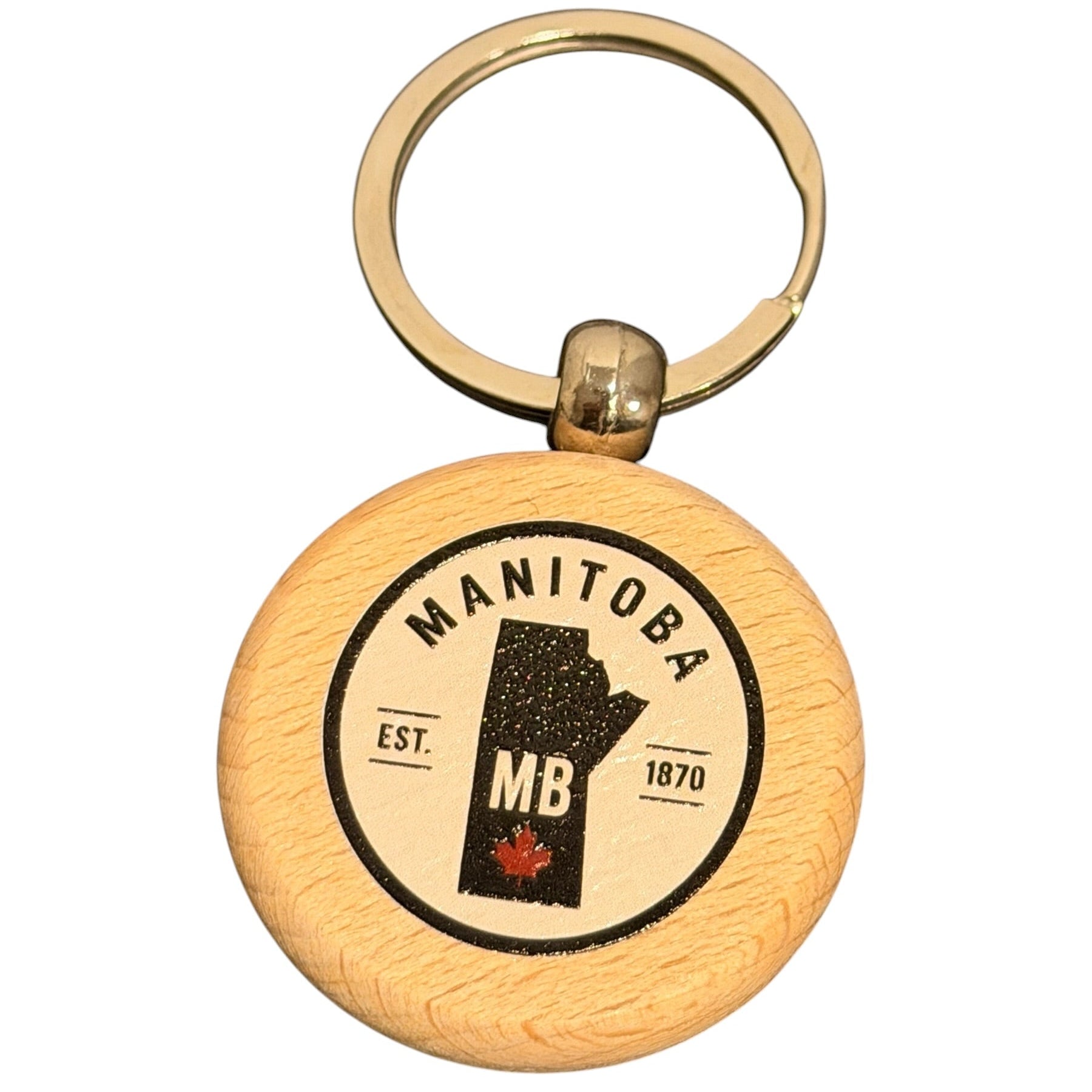 J.A.B Leatherworks - Keychain (Wooden Circle)