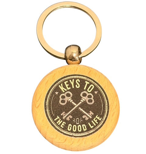 J.A.B. Leatherworks - Porte-clés (Cercle en bois)-3